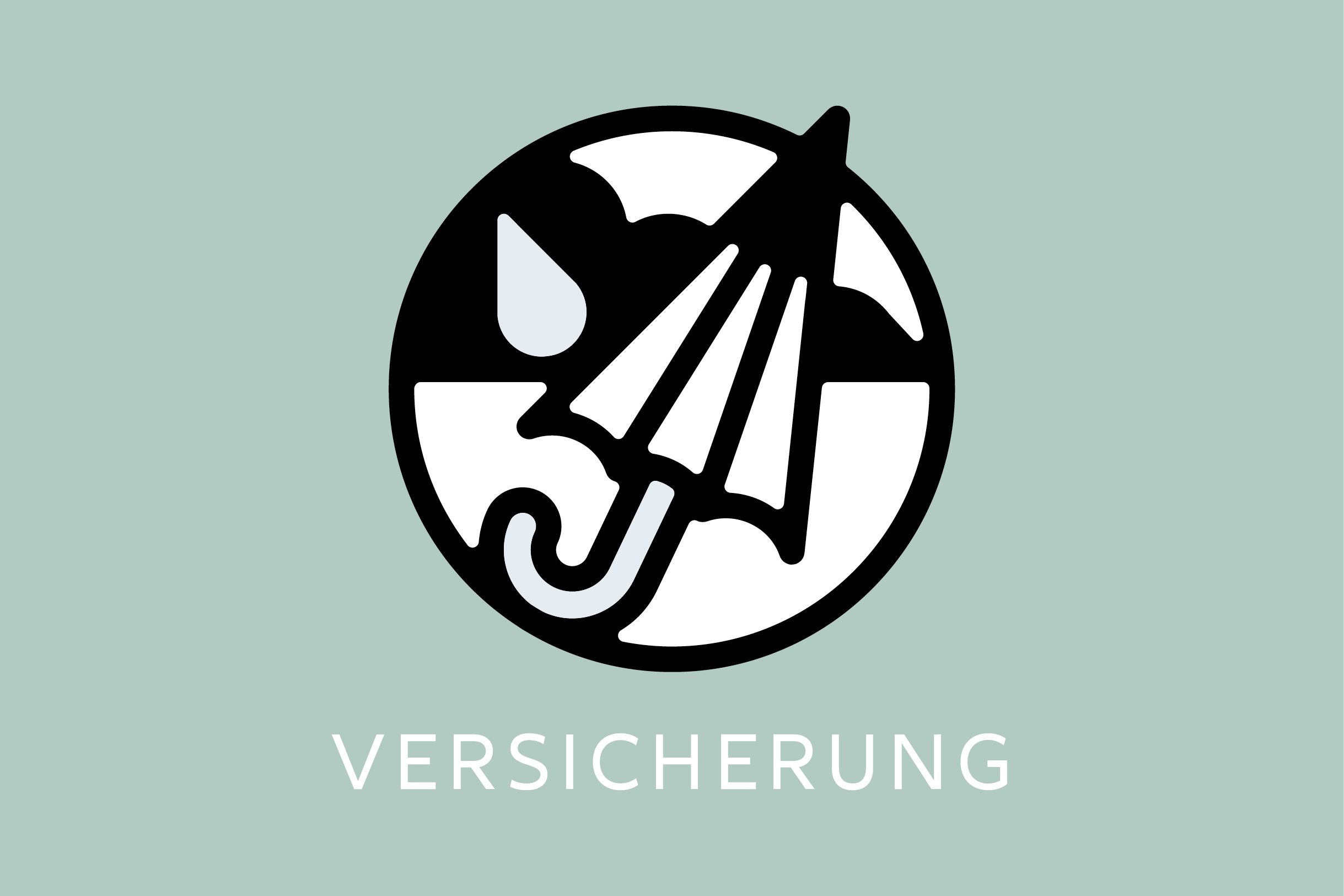 Icon zur Kategorie „Versicherung“ mit Regenschirm