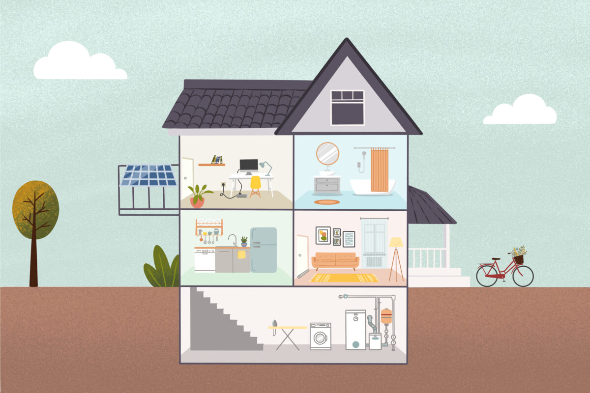 Illustration Haus_Tipps zum Energie sparen
