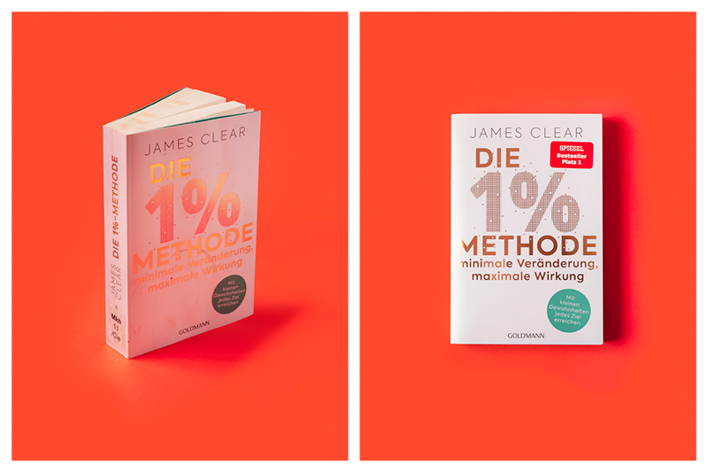 Konsumfasten: links Buch aus der Bücherei, rechts neues Buch
